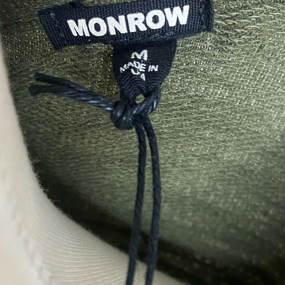 Monrow Faux Wrap Skirt dress Olive Army Green size M - Picture 3 of 11